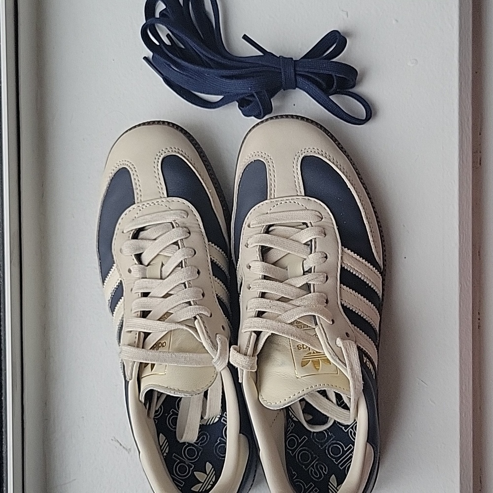 Adidas Samba Indigo and Cream Sneakers - Picture 2 of 10